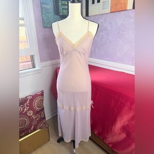Victoria's Secret SZ S Sheer Lilac Chemise with Velvet and Lace Detailing